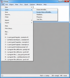 Creation of Work file in EViews